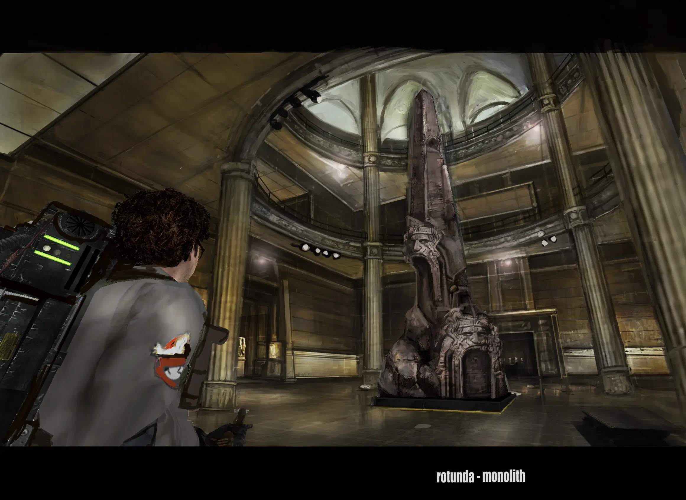 Concept art of the museum rotunda from Ghostbusters: The Video Game