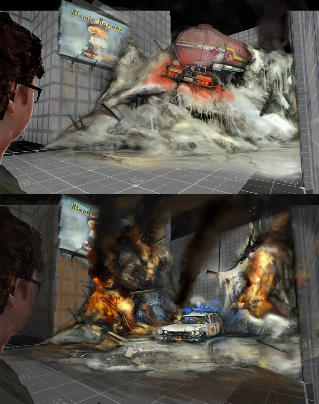 Times Square concept art from Ghostbusters: The Video Game